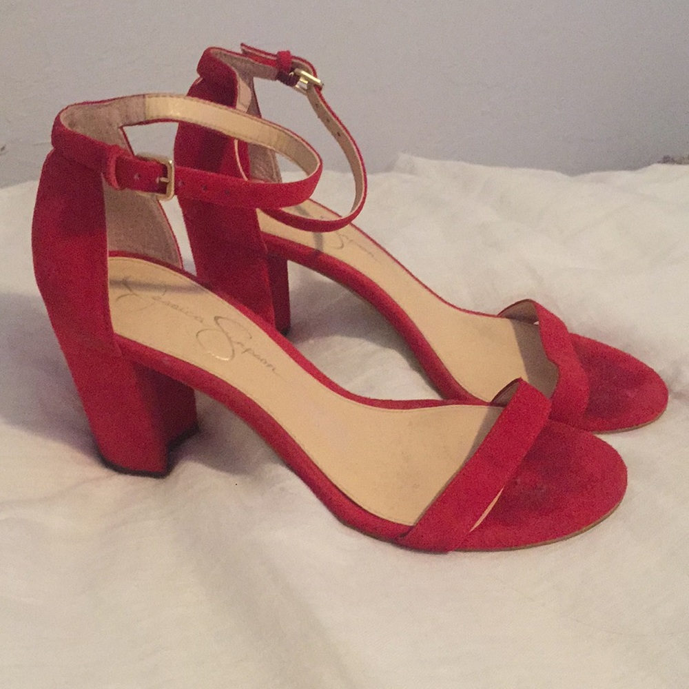 Block sandal heels